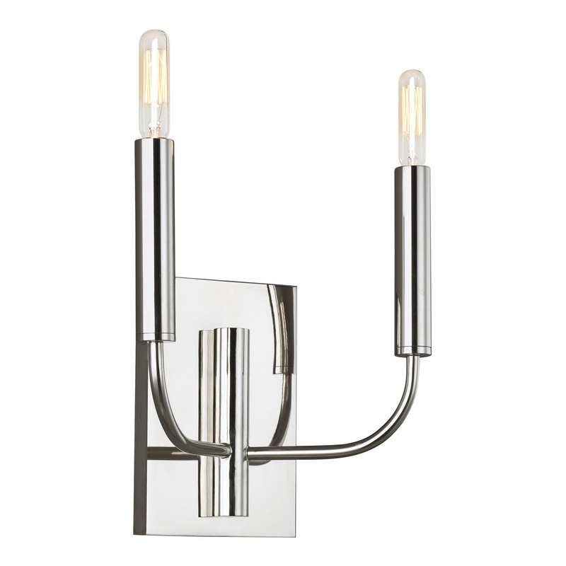 Visual Comfort Studio EW1002PN Brianna Two Light Wall Sconce, Polished Nickel