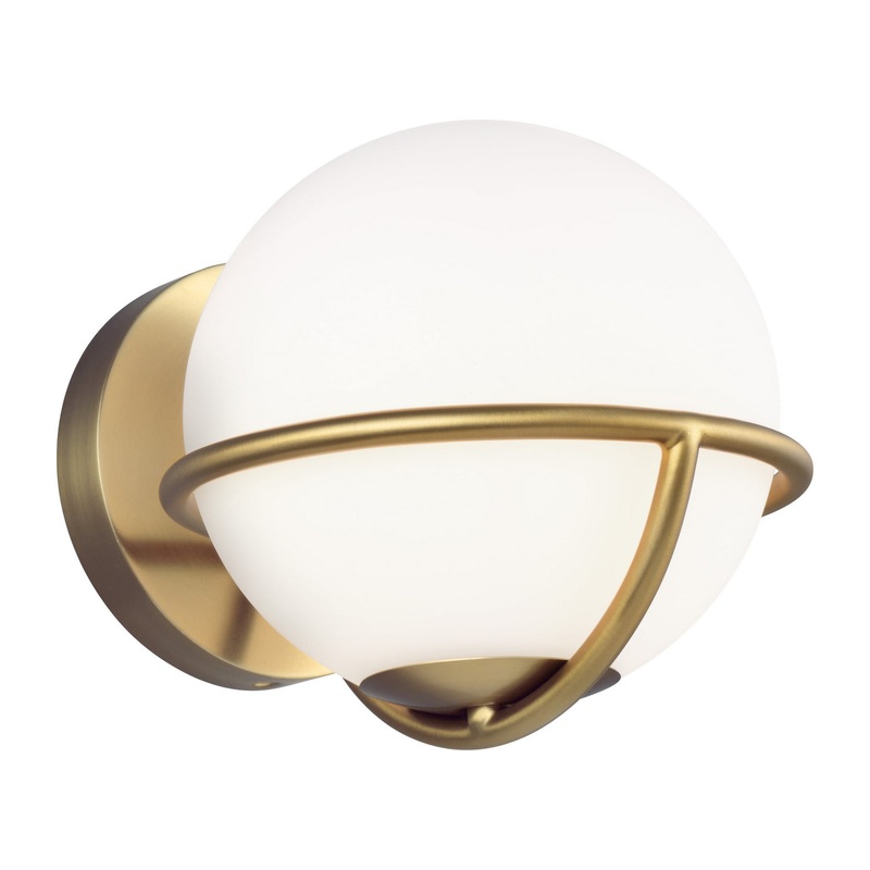 Visual Comfort Studio EW1031BBS Apollo One Light Wall Sconce, Burnished Brass