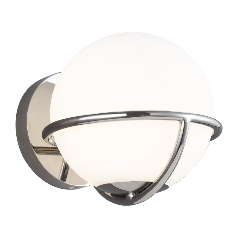 Visual Comfort Studio EW1031PN Apollo One Light Wall Sconce, Polished Nickel