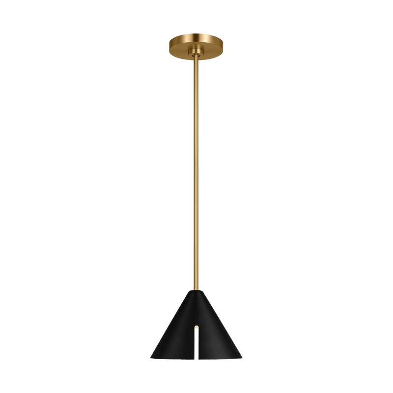 Visual Comfort Studio KP1121MBKBBS-L1 Cambre LED Pendant, Midnight Black and Burnished Brass (Discontinued)