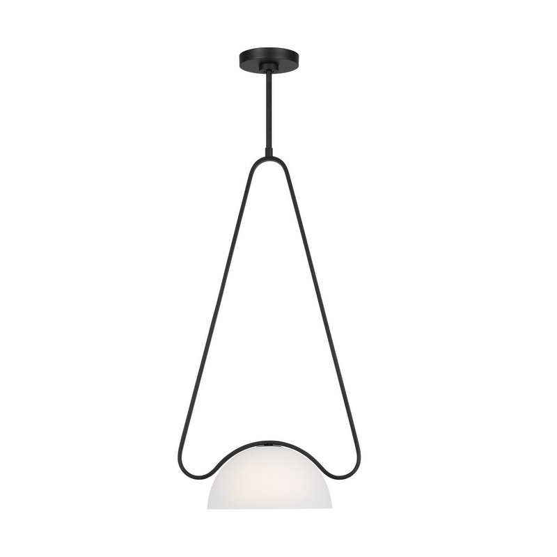 Visual Comfort Studio KP1151MBK Nido One Light Pendant, Midnight Black