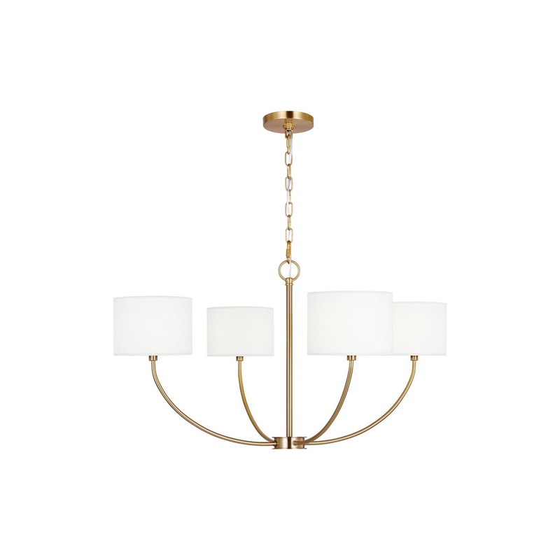Visual Comfort Studio KSC1034BBS Sawyer Four Light Chandelier, Burnished Brass