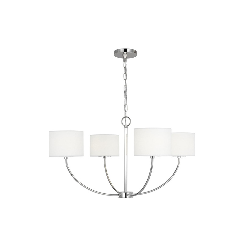 Visual Comfort Studio KSC1034PN Sawyer Four Light Chandelier, Polished Nickel