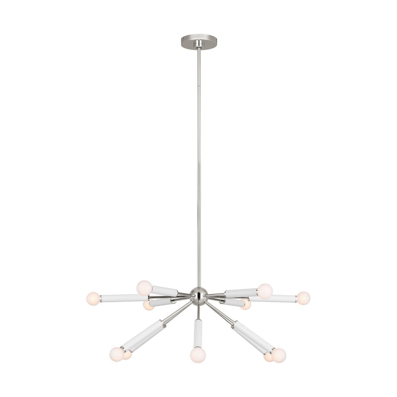 Visual Comfort Studio KSC10612PNGW Monroe 12 Light Chandelier, Polished Nickel (Discontinued)