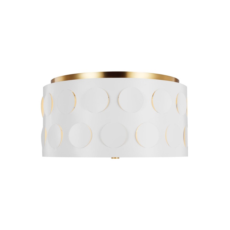 Visual Comfort Studio KSF1013BBS Dottie Three Light Flush Mount, Burnished Brass