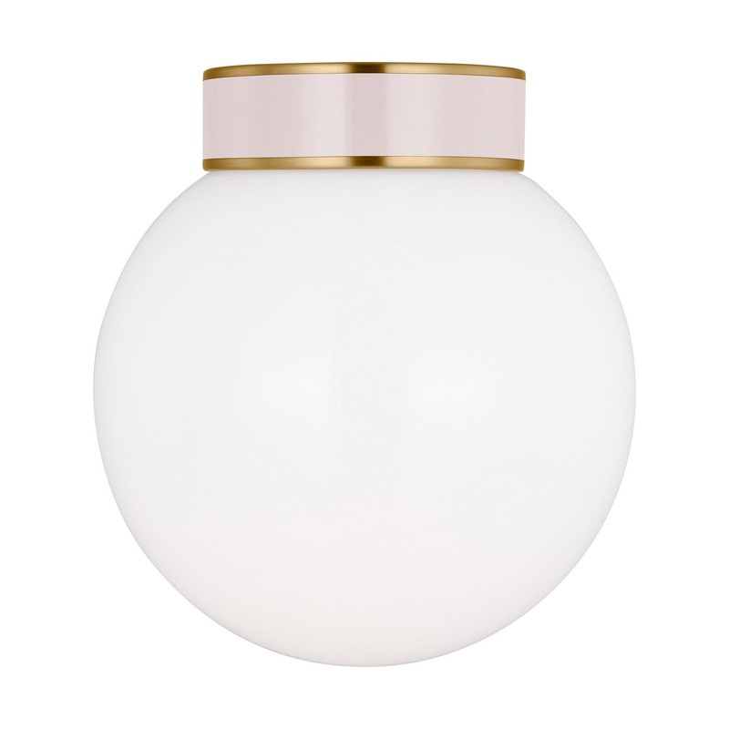 Visual Comfort Studio KSF1051BBSBLH Monroe One Light Flush Mount, Burnished Brass