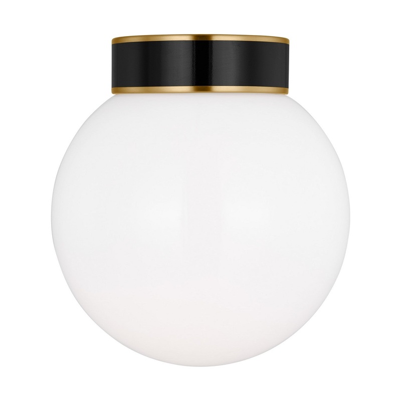 Visual Comfort Studio KSF1051BBSGBK Monroe One Light Flush Mount, Burnished Brass