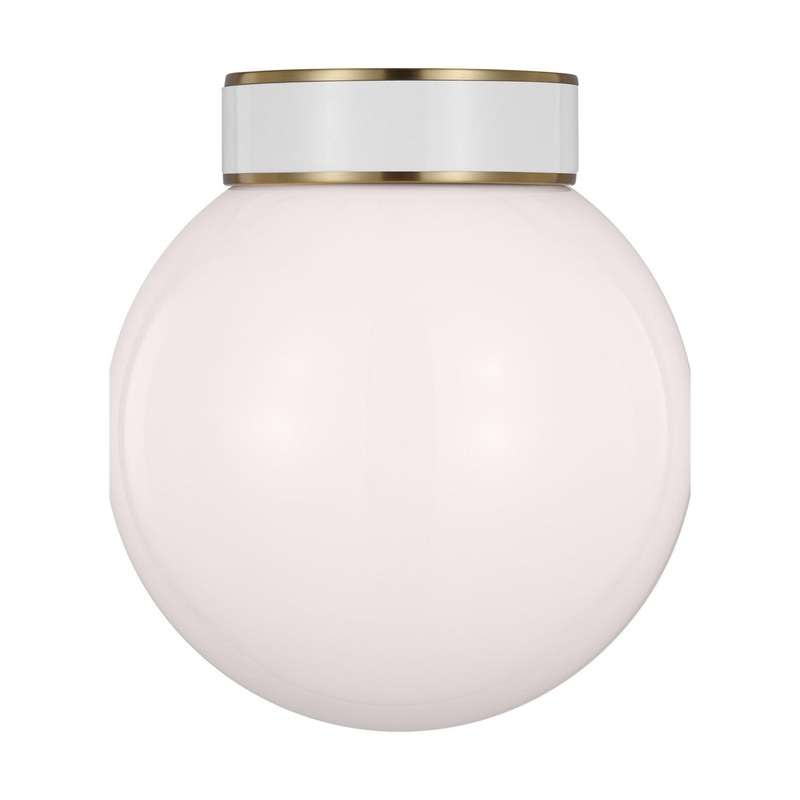 Visual Comfort Studio KSF1051BBSGW Monroe One Light Flush Mount, Burnished Brass
