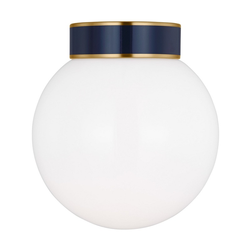 Visual Comfort Studio KSF1051BBSNVY Monroe One Light Flush Mount, Burnished Brass