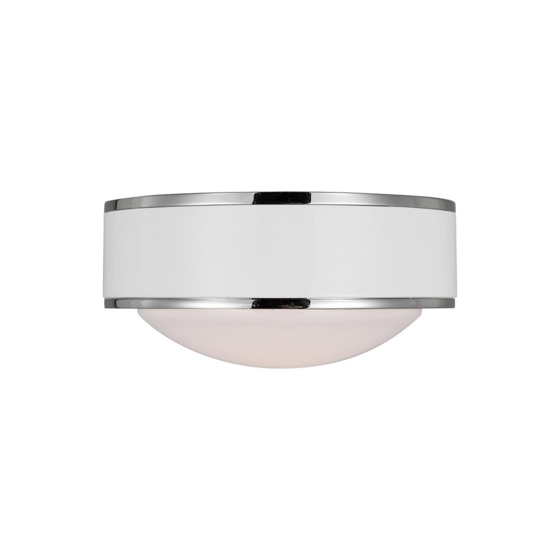 Visual Comfort Studio KSF1061PNGW Monroe LED Flush Mount, Polished Nickel