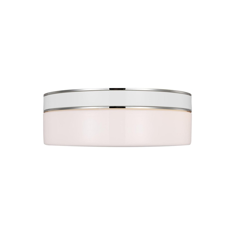 Visual Comfort Studio KSF1072PNGW Monroe Two Light Flush Mount, Polished Nickel