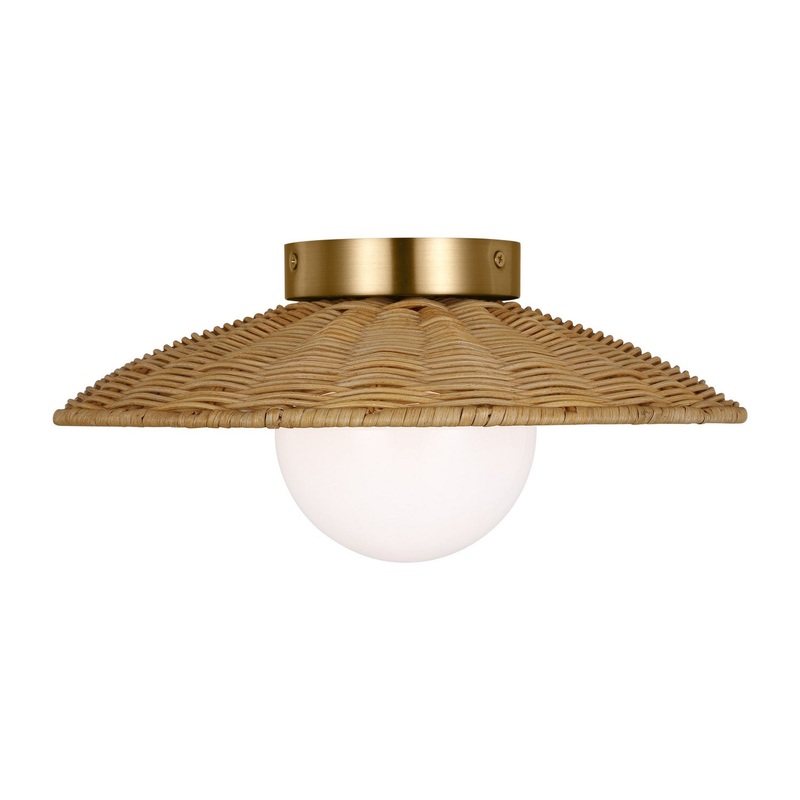 Visual Comfort Studio KSF1091BBS Mari One Light Flush Mount, Burnished Brass