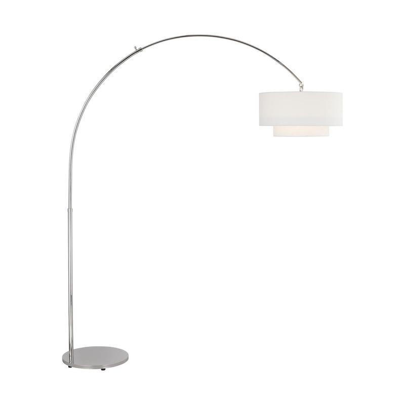 Visual Comfort Studio KST1031PN1 Sawyer One Light Floor Lamp, Polished Nickel