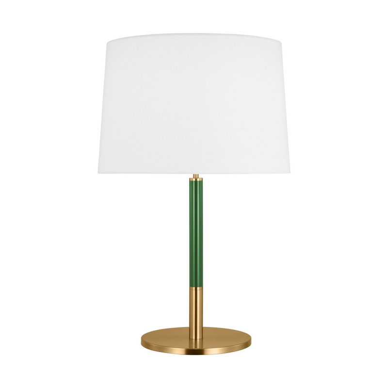 Visual Comfort Studio KST1041BBSGRN1 Monroe One Light Table Lamp, Burnished Brass