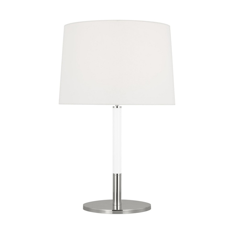 Visual Comfort Studio KST1041PNGW1 Monroe One Light Table Lamp, Polished Nickel