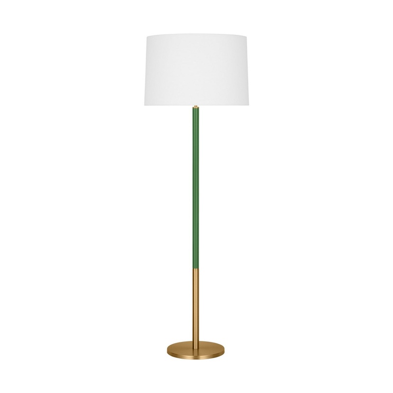 Visual Comfort Studio KST1051BBSGRN1 Monroe One Light Floor Lamp, Burnished Brass