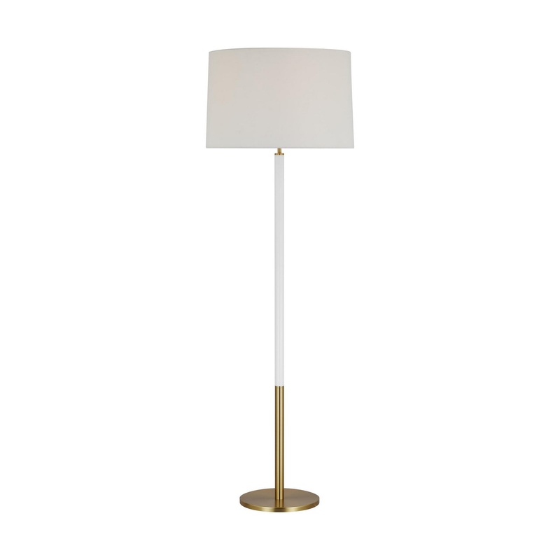 Visual Comfort Studio KST1051BBSGW1 Monroe One Light Floor Lamp, Burnished Brass