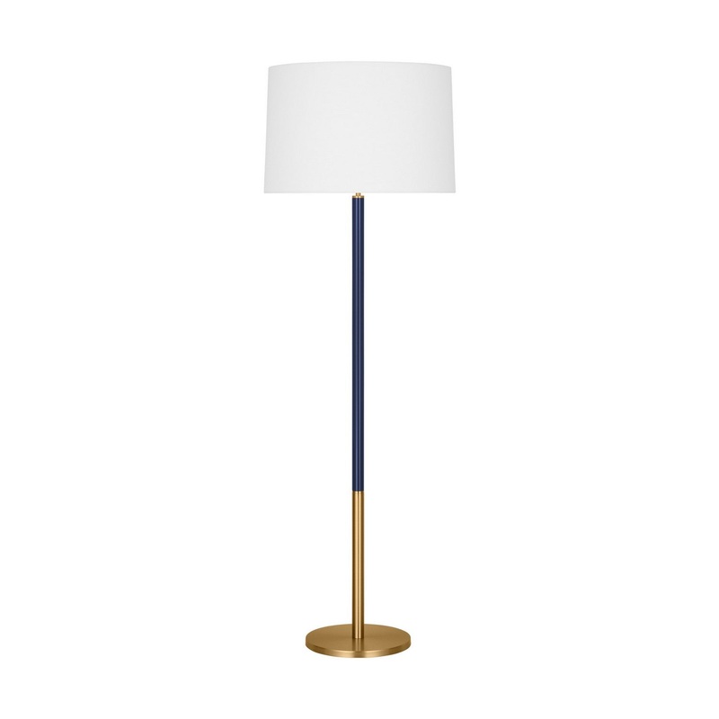 Visual Comfort Studio KST1051BBSNVY1 Monroe One Light Floor Lamp, Burnished Brass
