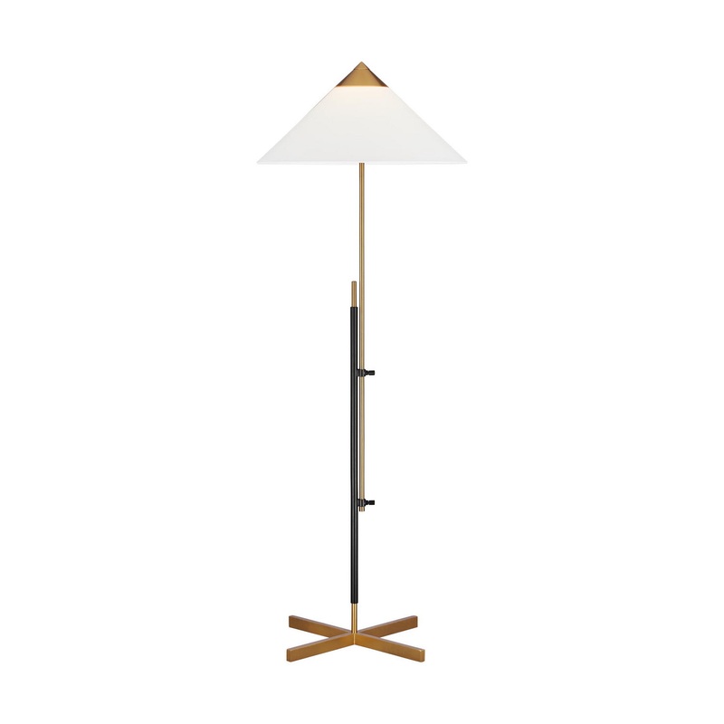 Visual Comfort Studio KT1291BBSBNZ1 Franklin One Light Floor Lamp, Burnished Brass and Deep Bronze