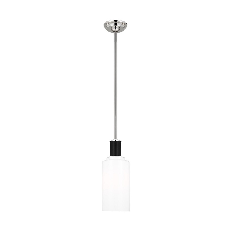 Visual Comfort Studio LP1071PNMG Hadley One Light Pendant, Polished Nickel