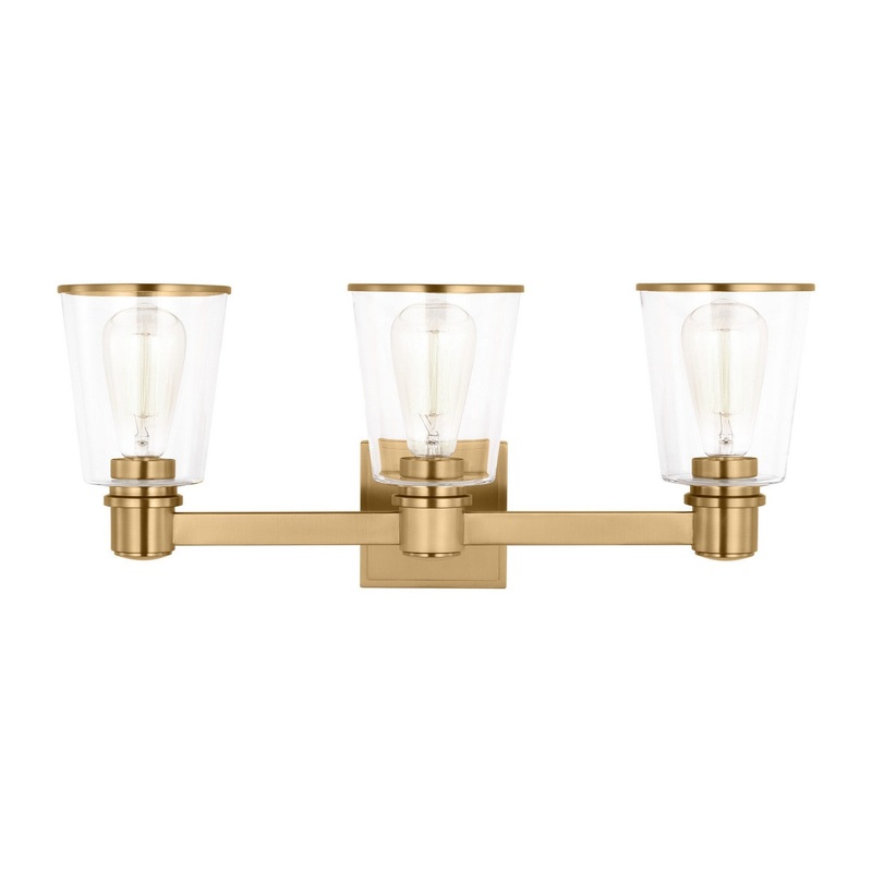 Visual Comfort Studio CV1033BBS Alessa Three Light Bath Vanity, Burnished Brass