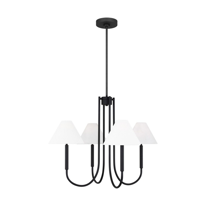 Visual Comfort Studio DJC1024MBK Porteau Five Light Chandelier, Midnight Black