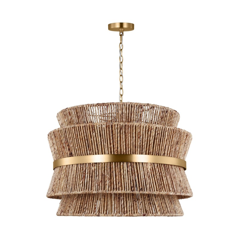 Visual Comfort Studio DJP1074SB Thurlo Four Light Pendant, Satin Brass
