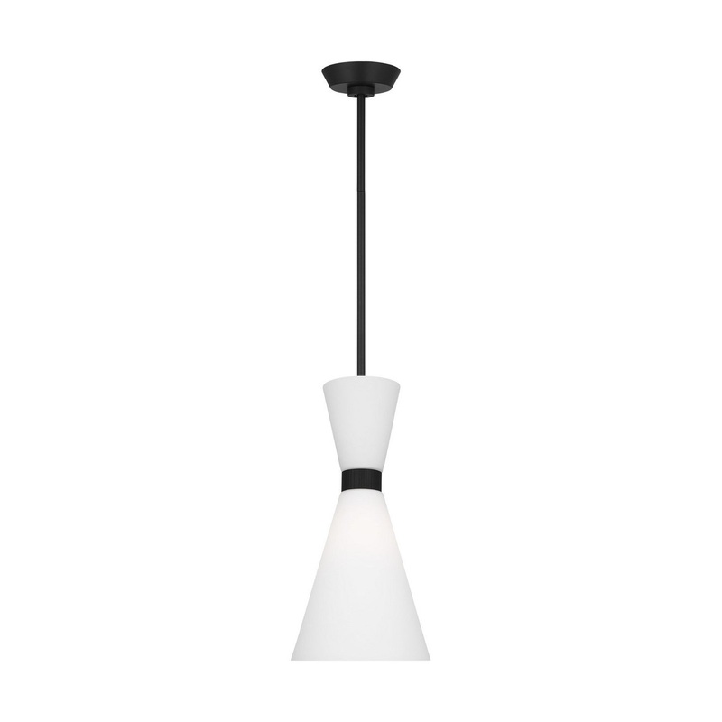 Visual Comfort Studio DJP1101MBK Belcarra One Light Pendant, Midnight Black