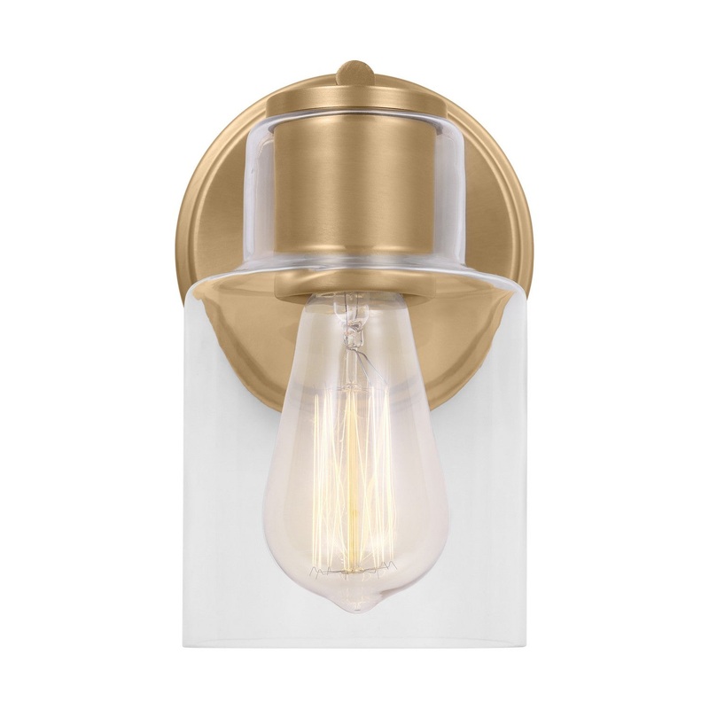 Visual Comfort Studio DJV1001SB Sayward One Light Wall Sconce, Satin Brass