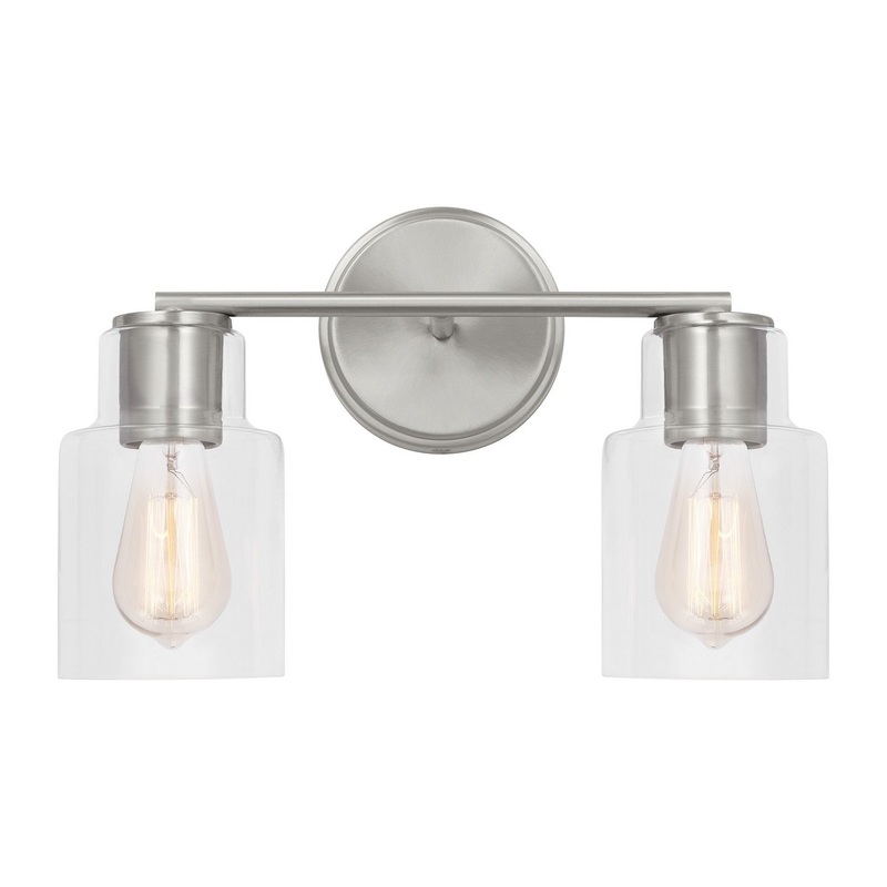 Visual Comfort Studio DJV1002BS Sayward Two Light Bath, Brushed Steel