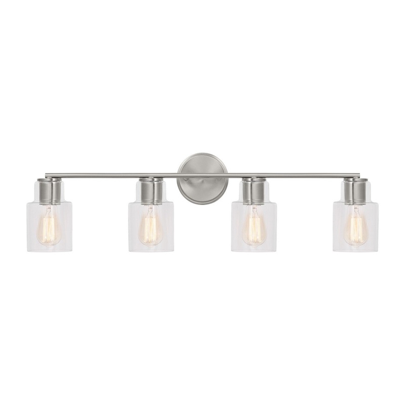 Visual Comfort Studio DJV1004BS Sayward Four Light Bath, Brushed Steel
