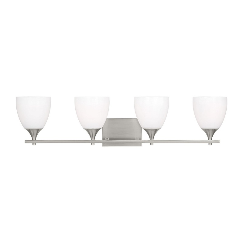 Visual Comfort Studio DJV1024BS Toffino Four Light Bath, Brushed Steel
