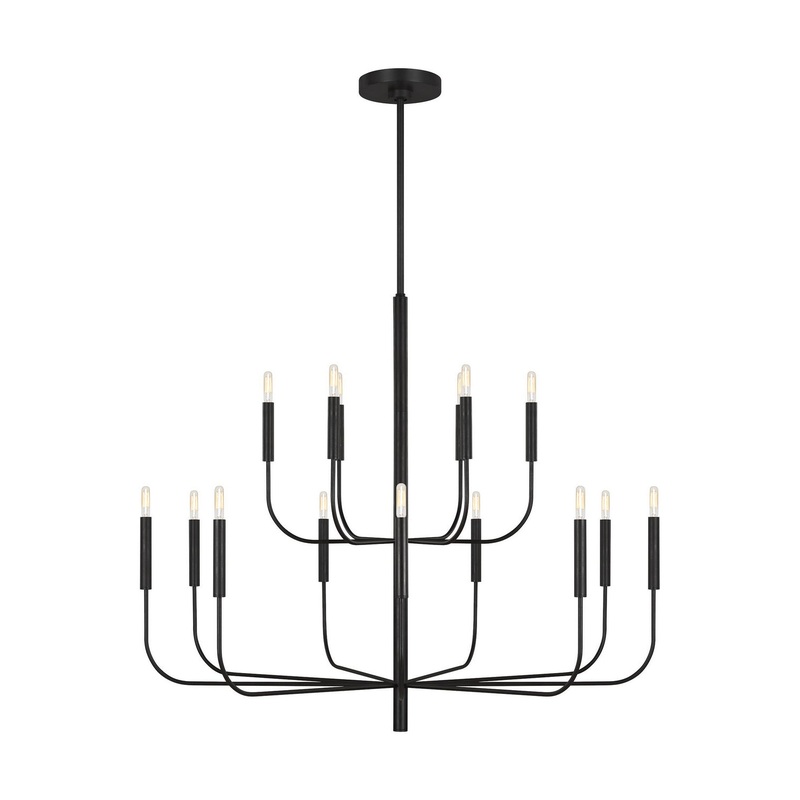 Visual Comfort Studio EC10015AI Brianna 15 Light Chandelier, Aged Iron