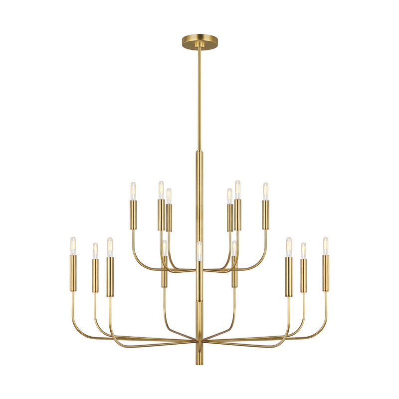 Visual Comfort Studio EC10015BBS Brianna 15 Light Chandelier, Burnished Brass