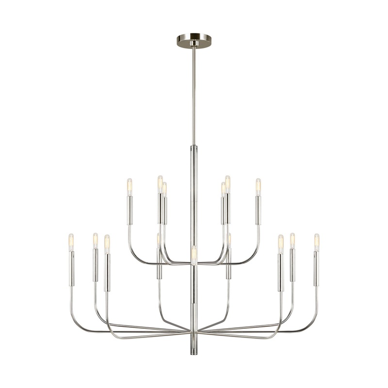 Visual Comfort Studio EC10015PN Brianna 15 Light Chandelier, Polished Nickel