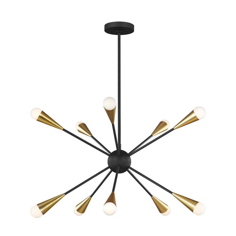 Visual Comfort Studio EC10310MBK Jax Ten Light Chandelier, Midnight Black