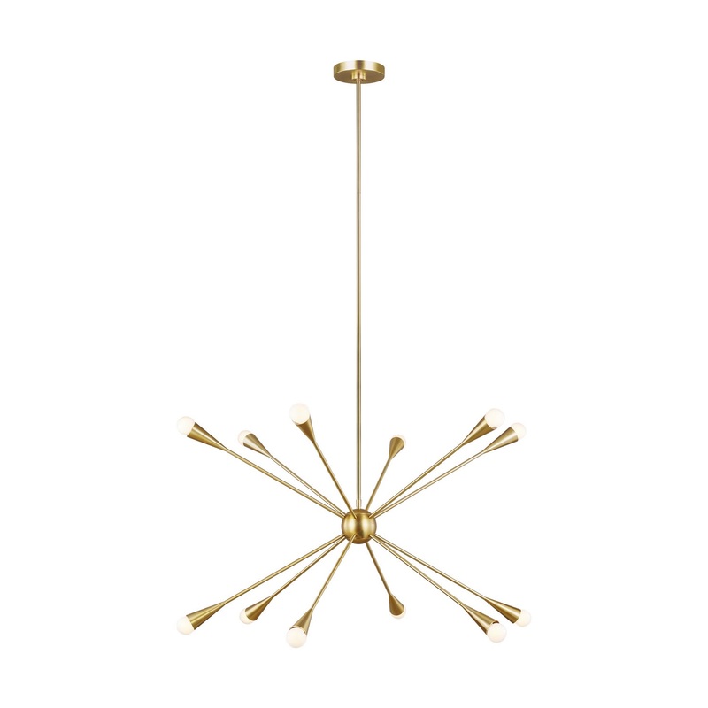 Visual Comfort Studio EC10312BBS Jax 12 Light Chandelier, Burnished Brass
