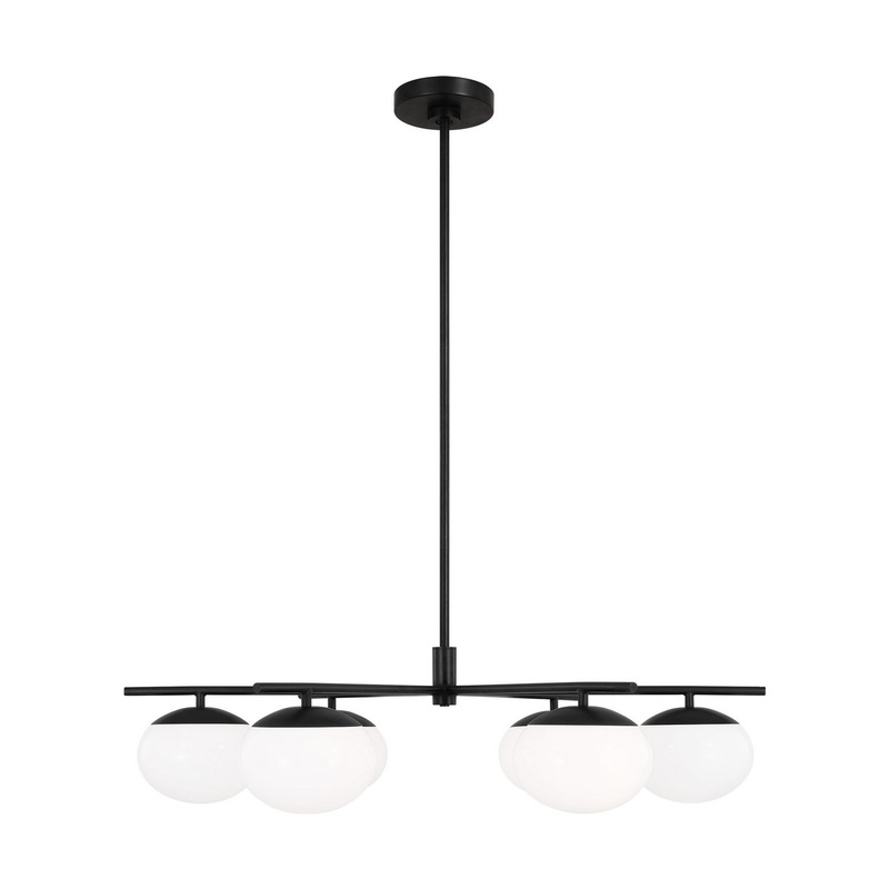 Visual Comfort Studio EC1246AI Lune Six Light Chandelier, Aged Iron