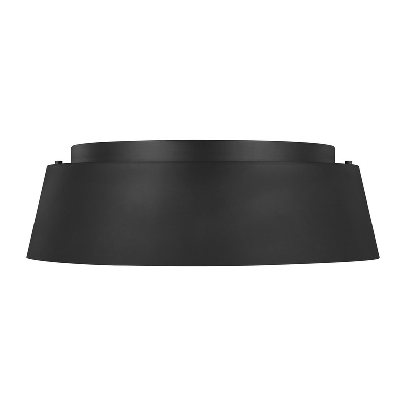 Visual Comfort Studio EF1003MBK Asher Three Light Flush Mount, Midnight Black