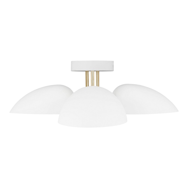 Visual Comfort Studio EF1023MWT Jane Three Light Flush Mount, Matte White
