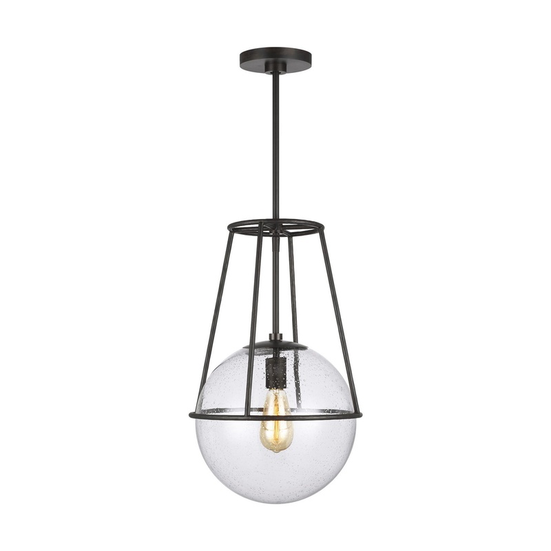 Visual Comfort Studio EP1101AI Atlas One Light Pendant, Aged Iron (Discontinued)