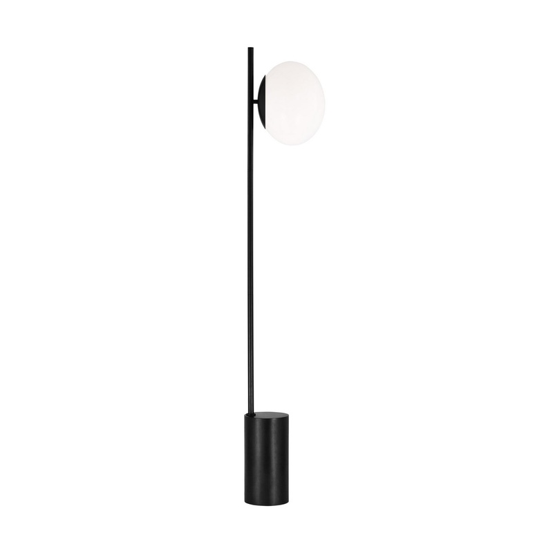 Visual Comfort Studio ET1361AI1 Lune One Light Floor Lamp, Aged Iron