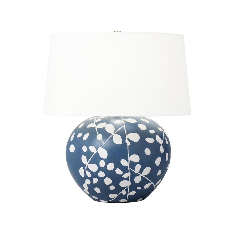 Visual Comfort Studio HT1011WLSMNB1 Nan One Light Table Lamp, Semi Matte Navy Blue (Discontinued)