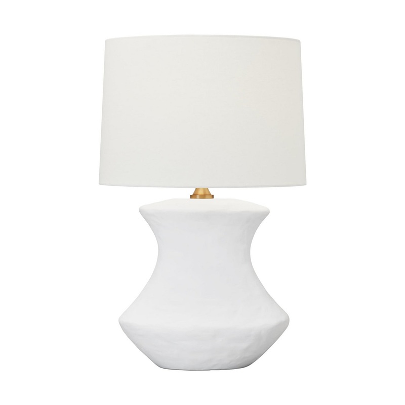 Visual Comfort Studio HT1021MWC1 Bone One Light Table Lamp, Matte White Ceramic