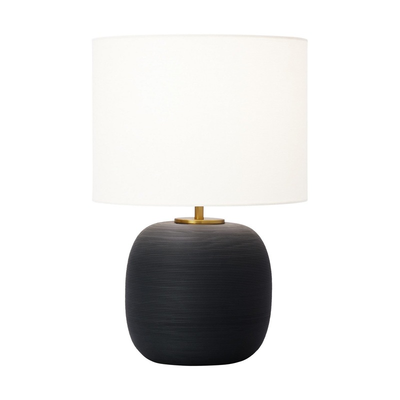 Visual Comfort Studio HT1071RBC1 Fanny One Light Table Lamp, Rough Black Ceramic