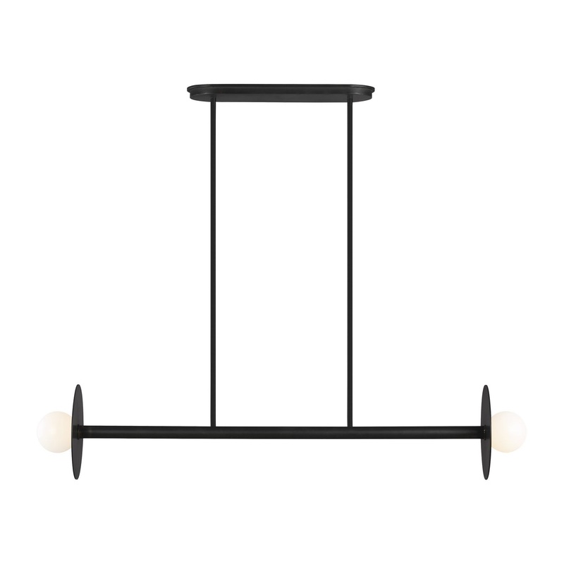 Visual Comfort Studio KC1012MBK Nodes Two Light Linear Chandelier, Midnight Black