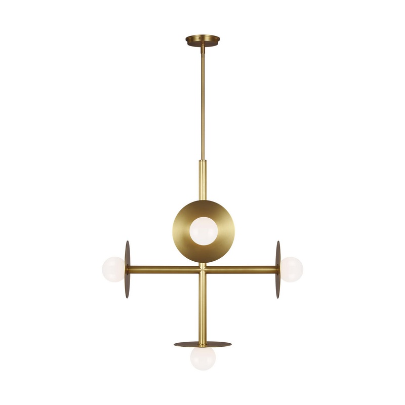 Visual Comfort Studio KC1035BBS Nodes Five Light Chandelier, Burnished Brass