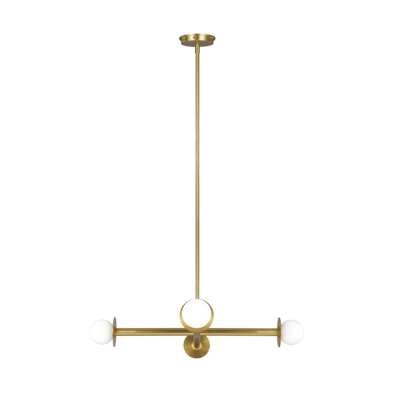 Visual Comfort Studio KC1064BBS Nodes Four Light Chandelier, Burnished Brass