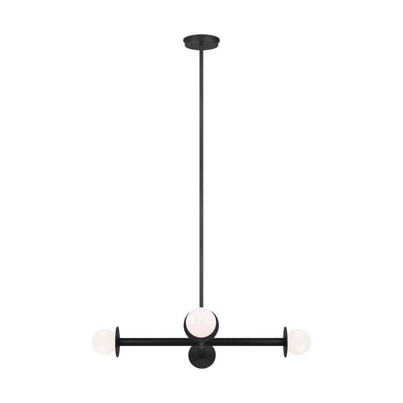 Visual Comfort Studio KC1064MBK Nodes Four Light Chandelier, Midnight Black