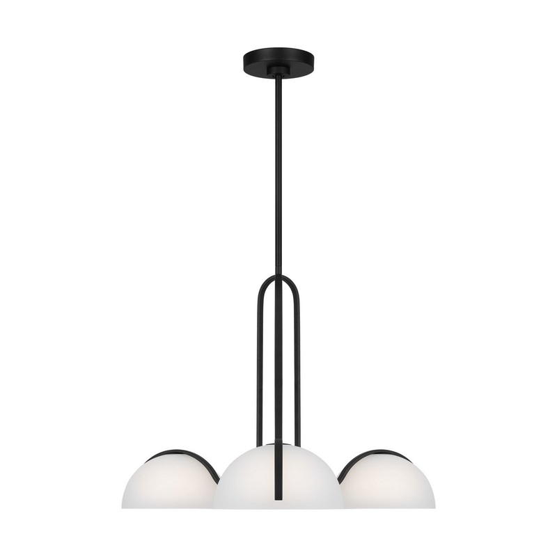 Visual Comfort Studio KC1133MBK Nido Three Light Chandelier, Midnight Black